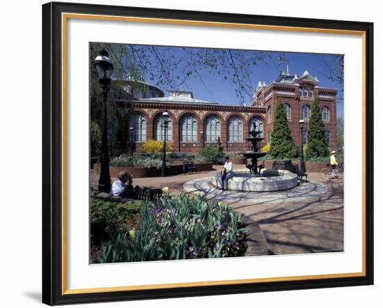 Red Seneca Sandstone of Smithsonian Institute Building, Washington DC, USA-Michele Molinari-Framed Photographic Print