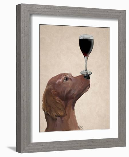 Red Setter Dog Au Vin-Fab Funky-Framed Art Print