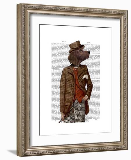 Red Setter Rider Portrait-Fab Funky-Framed Art Print