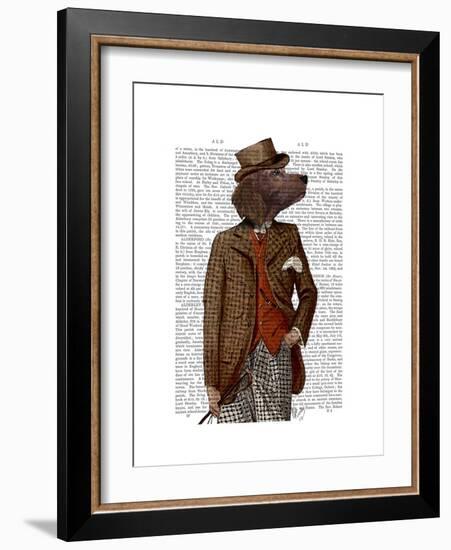 Red Setter Rider Portrait-Fab Funky-Framed Art Print