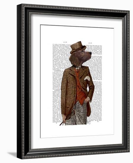 Red Setter Rider Portrait-Fab Funky-Framed Art Print