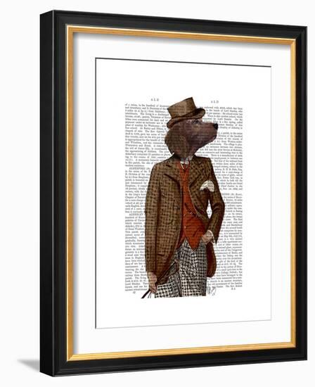 Red Setter Rider Portrait-Fab Funky-Framed Art Print