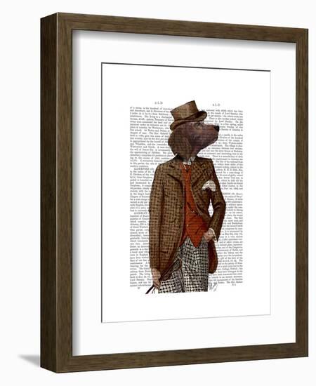 Red Setter Rider Portrait-Fab Funky-Framed Art Print