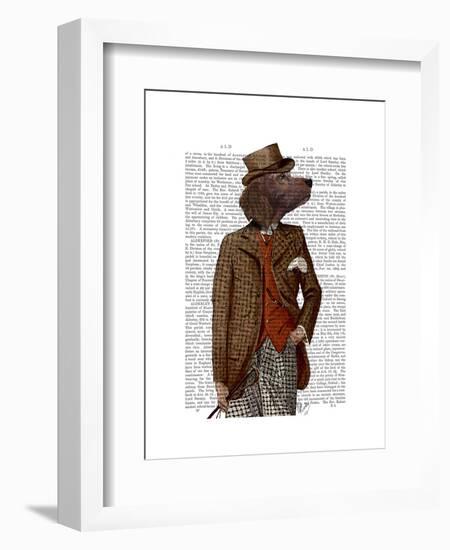 Red Setter Rider Portrait-Fab Funky-Framed Art Print