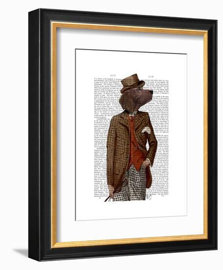 Red Setter Rider Portrait-Fab Funky-Framed Art Print