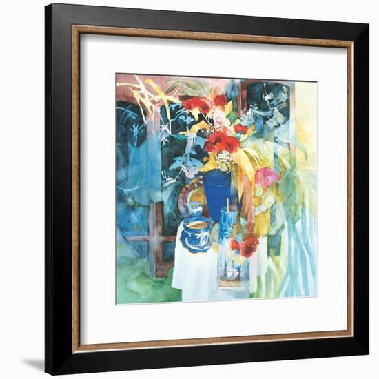 Red Silk Poppies-Shirley Trevena-Framed Art Print