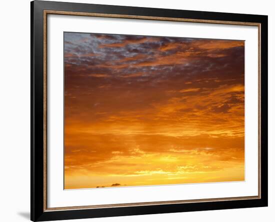 Red Sky at Sunrise over Atlantic Ocean, View from Miami Beach, Florida, USA, North America-Angelo Cavalli-Framed Photographic Print