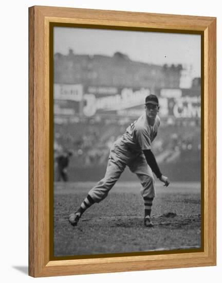 Red Sox Dave Ferriss Pitching to Yankee Player at Yankee Stadium During Game-Sam Shere-Framed Premier Image Canvas