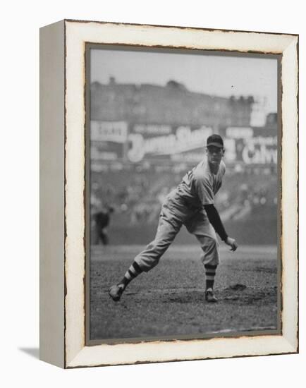 Red Sox Dave Ferriss Pitching to Yankee Player at Yankee Stadium During Game-Sam Shere-Framed Premier Image Canvas