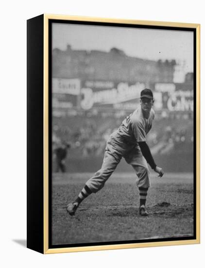 Red Sox Dave Ferriss Pitching to Yankee Player at Yankee Stadium During Game-Sam Shere-Framed Premier Image Canvas