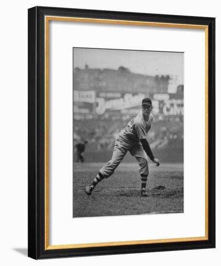 Red Sox Dave Ferriss Pitching to Yankee Player at Yankee Stadium During Game-Sam Shere-Framed Premium Photographic Print