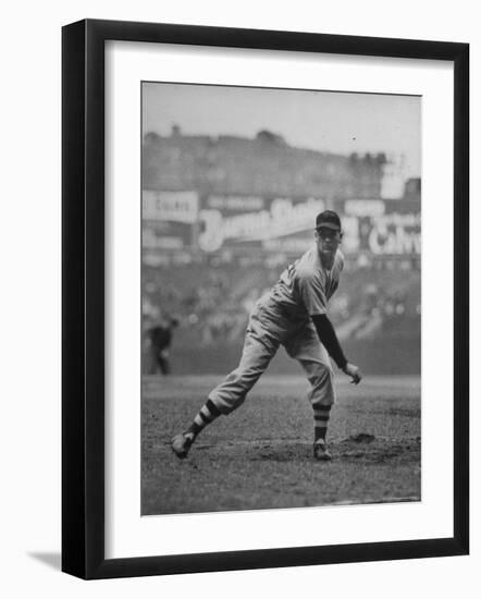 Red Sox Dave Ferriss Pitching to Yankee Player at Yankee Stadium During Game-Sam Shere-Framed Premium Photographic Print