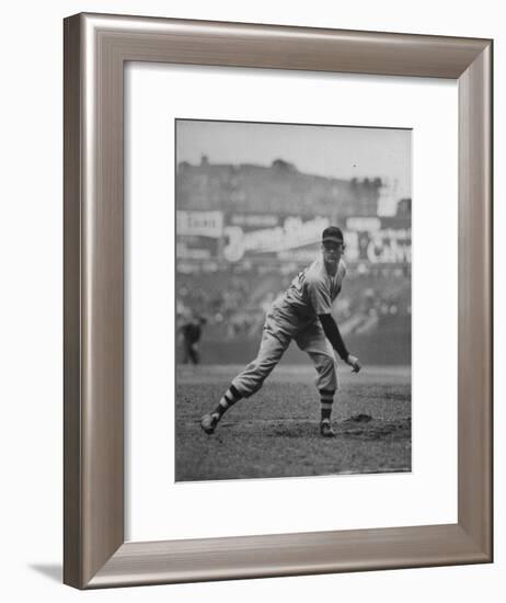 Red Sox Dave Ferriss Pitching to Yankee Player at Yankee Stadium During Game-Sam Shere-Framed Premium Photographic Print