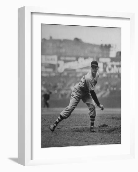 Red Sox Dave Ferriss Pitching to Yankee Player at Yankee Stadium During Game-Sam Shere-Framed Premium Photographic Print