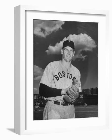 Red Sox Player Dave Ferriss Posing with Glove in His Hands-Bernard Hoffman-Framed Premium Photographic Print