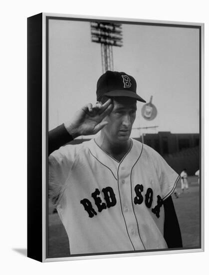 Red Sox Player Ted Williams Suited Up for Playing Baseball-Ralph Morse-Framed Premier Image Canvas