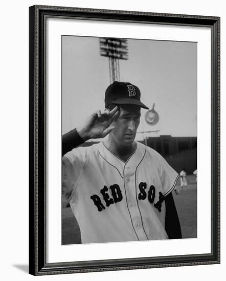 Red Sox Player Ted Williams Suited Up for Playing Baseball-Ralph Morse-Framed Premium Photographic Print