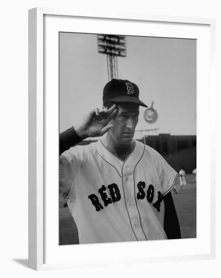 Red Sox Player Ted Williams Suited Up for Playing Baseball-Ralph Morse-Framed Premium Photographic Print