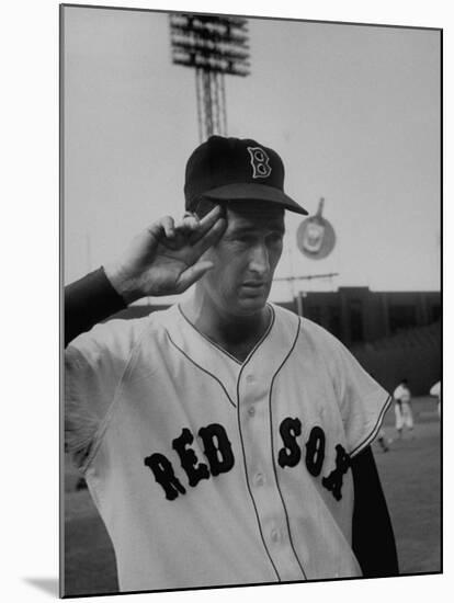 Red Sox Player Ted Williams Suited Up for Playing Baseball-Ralph Morse-Mounted Premium Photographic Print