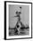 Red Sox's Player in Mid Air Catching the Ball, While an Opposing Player Slides Between His Legs-John Florea-Framed Premium Photographic Print