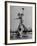 Red Sox's Player in Mid Air Catching the Ball, While an Opposing Player Slides Between His Legs-John Florea-Framed Premium Photographic Print