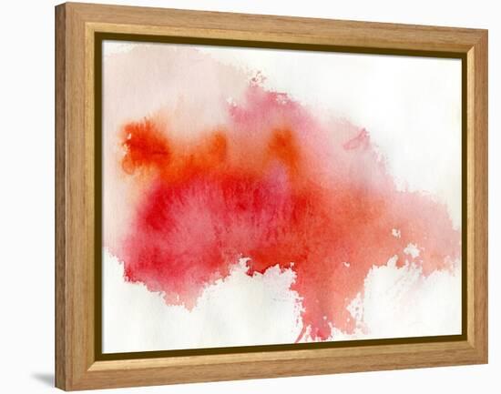 Red Spot, Watercolor Abstract Hand Painted Background-katritch-Framed Stretched Canvas