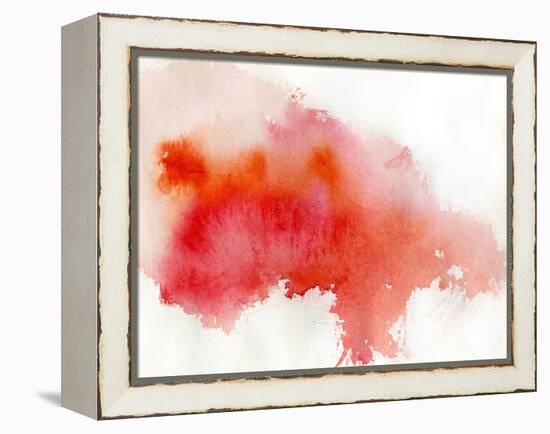 Red Spot, Watercolor Abstract Hand Painted Background-katritch-Framed Stretched Canvas