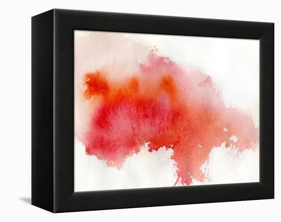 Red Spot, Watercolor Abstract Hand Painted Background-katritch-Framed Stretched Canvas