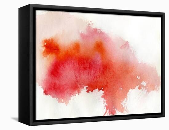 Red Spot, Watercolor Abstract Hand Painted Background-katritch-Framed Stretched Canvas