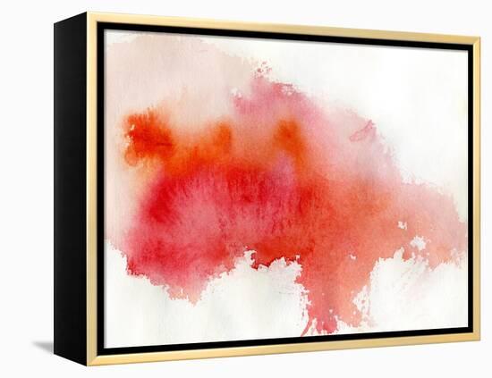Red Spot, Watercolor Abstract Hand Painted Background-katritch-Framed Stretched Canvas