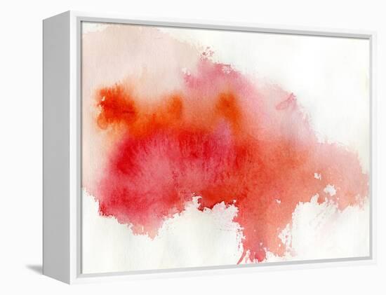 Red Spot, Watercolor Abstract Hand Painted Background-katritch-Framed Stretched Canvas