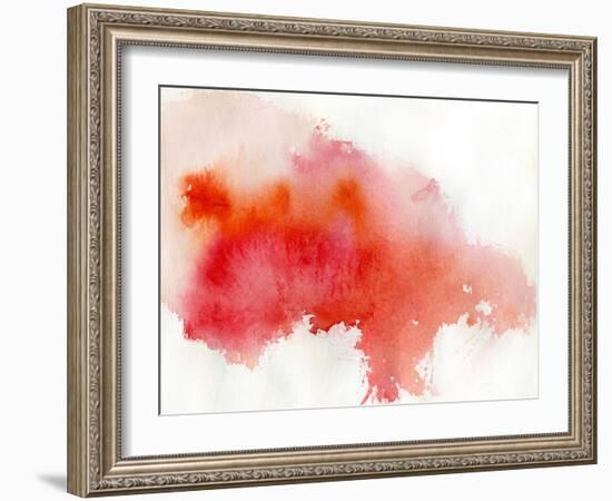 Red Spot, Watercolor Abstract Hand Painted Background-katritch-Framed Art Print