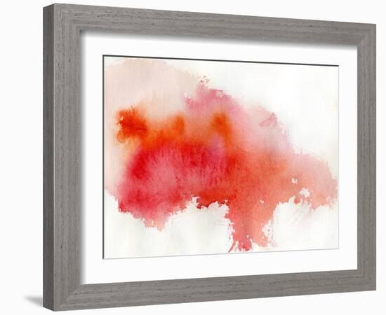 Red Spot, Watercolor Abstract Hand Painted Background-katritch-Framed Art Print