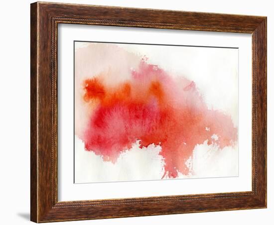 Red Spot, Watercolor Abstract Hand Painted Background-katritch-Framed Art Print