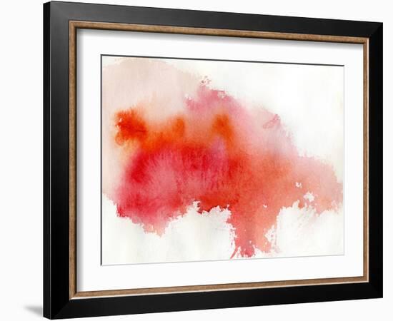 Red Spot, Watercolor Abstract Hand Painted Background-katritch-Framed Art Print