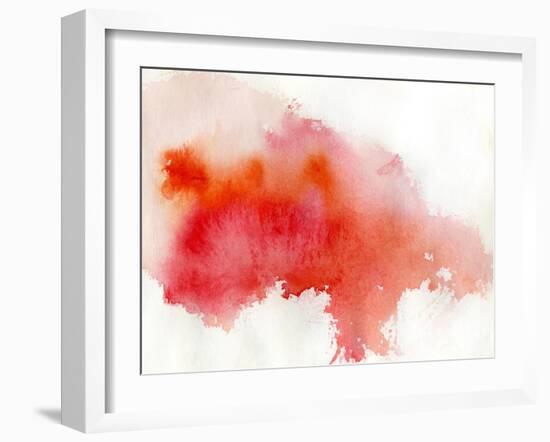 Red Spot, Watercolor Abstract Hand Painted Background-katritch-Framed Art Print