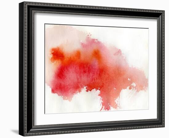 Red Spot, Watercolor Abstract Hand Painted Background-katritch-Framed Art Print