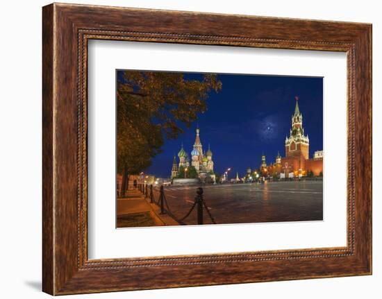 Red Square at Night.-Jon Hicks-Framed Photographic Print