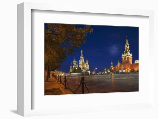 Red Square at Night.-Jon Hicks-Framed Photographic Print