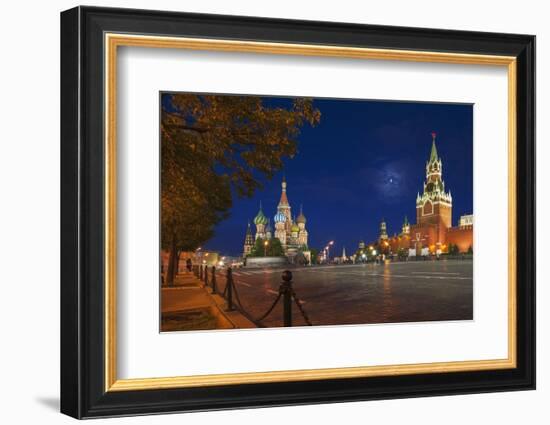 Red Square at Night.-Jon Hicks-Framed Photographic Print