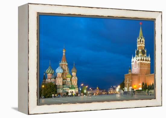 Red Square, St. Basil's Cathedral and the Savior's Tower of the Kremlin, UNESCO World Heritage Site-Miles Ertman-Framed Premier Image Canvas