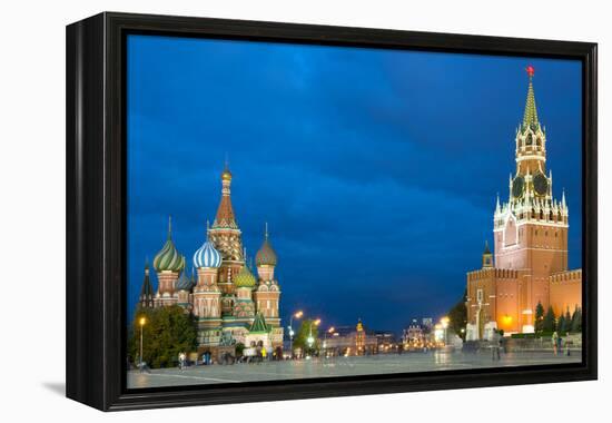 Red Square, St. Basil's Cathedral and the Savior's Tower of the Kremlin, UNESCO World Heritage Site-Miles Ertman-Framed Premier Image Canvas
