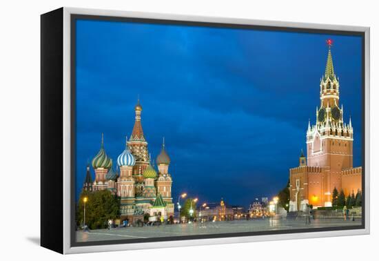 Red Square, St. Basil's Cathedral and the Savior's Tower of the Kremlin, UNESCO World Heritage Site-Miles Ertman-Framed Premier Image Canvas