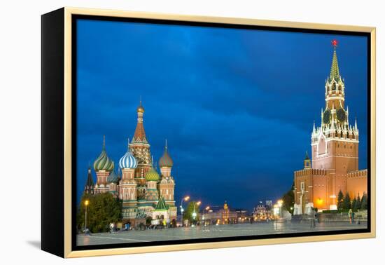 Red Square, St. Basil's Cathedral and the Savior's Tower of the Kremlin, UNESCO World Heritage Site-Miles Ertman-Framed Premier Image Canvas