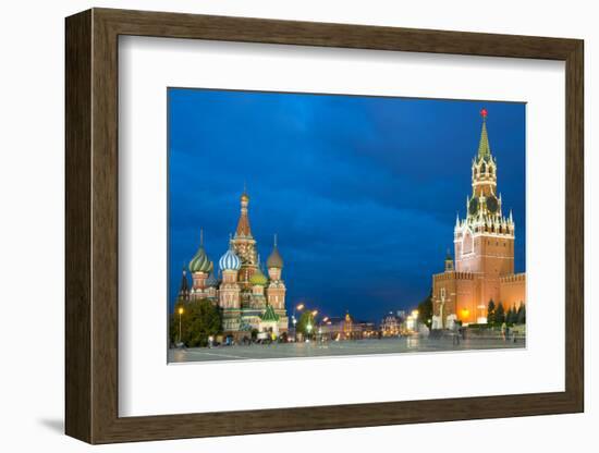 Red Square, St. Basil's Cathedral and the Savior's Tower of the Kremlin, UNESCO World Heritage Site-Miles Ertman-Framed Photographic Print