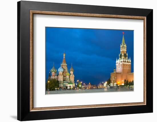 Red Square, St. Basil's Cathedral and the Savior's Tower of the Kremlin, UNESCO World Heritage Site-Miles Ertman-Framed Photographic Print