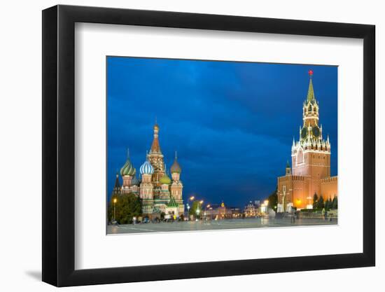 Red Square, St. Basil's Cathedral and the Savior's Tower of the Kremlin, UNESCO World Heritage Site-Miles Ertman-Framed Photographic Print