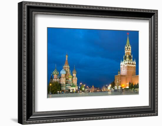 Red Square, St. Basil's Cathedral and the Savior's Tower of the Kremlin, UNESCO World Heritage Site-Miles Ertman-Framed Photographic Print