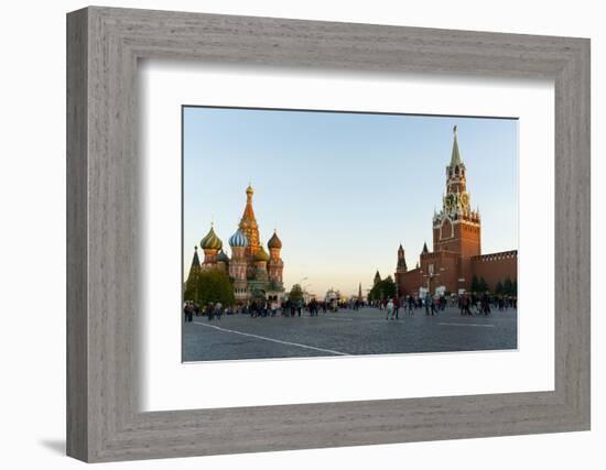 Red Square, St. Basil's Cathedral and the Savior's Tower of the Kremlin, UNESCO World Heritage Site-Miles Ertman-Framed Photographic Print