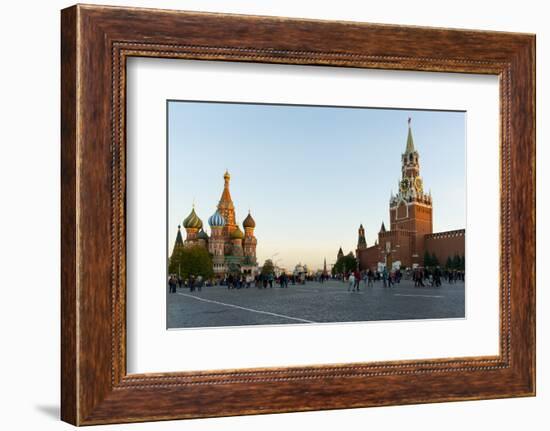 Red Square, St. Basil's Cathedral and the Savior's Tower of the Kremlin, UNESCO World Heritage Site-Miles Ertman-Framed Photographic Print